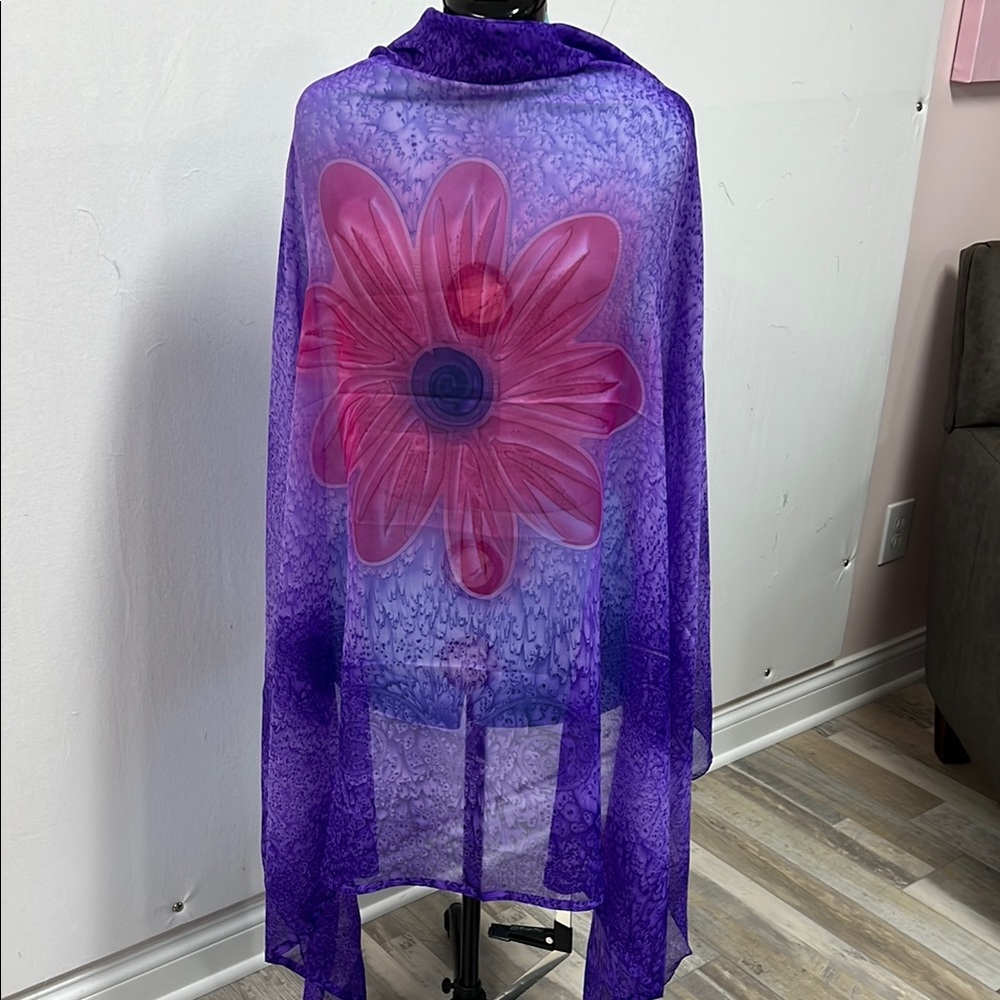 Boutique Purple Floral Scarf